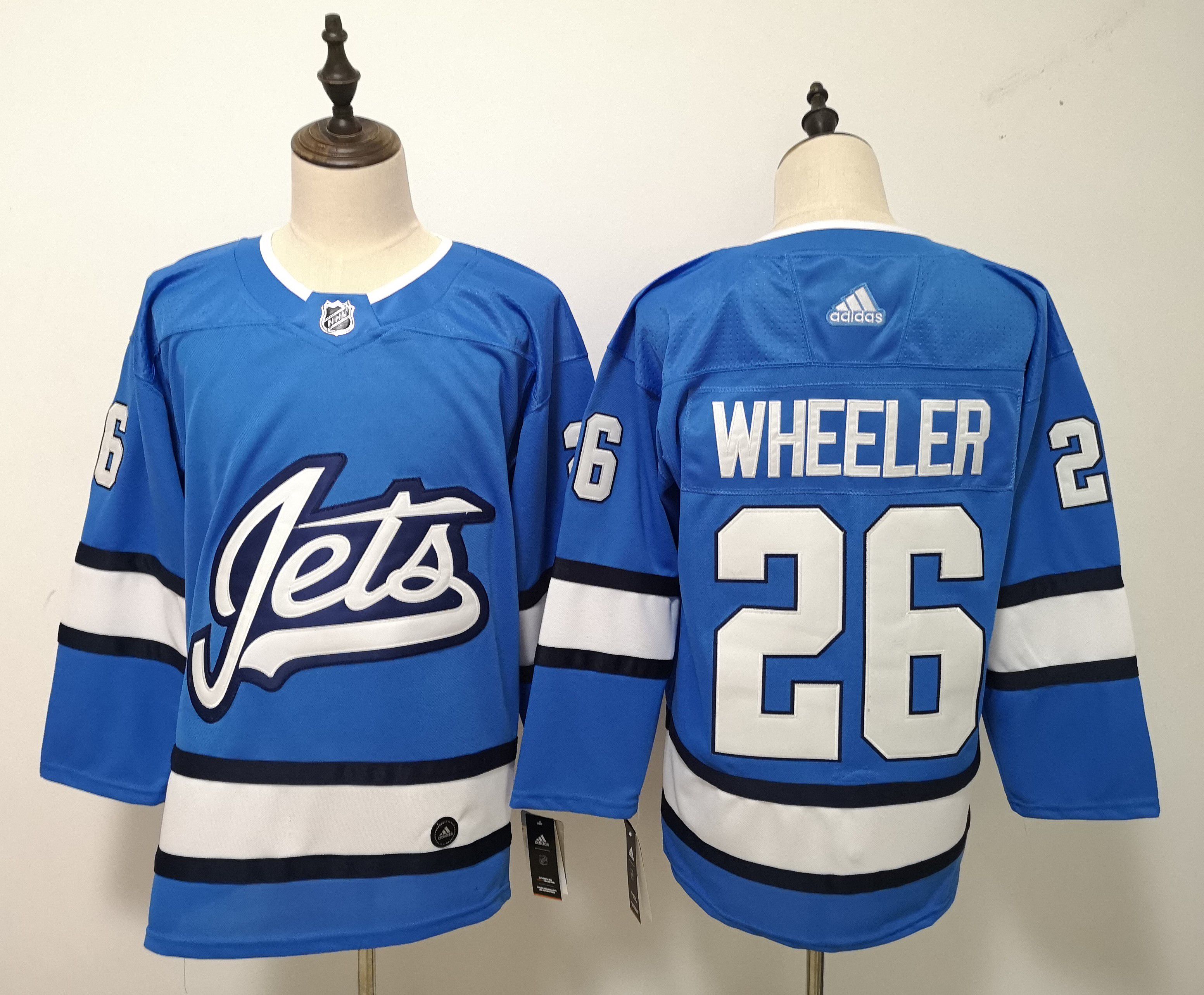 Men Winnipeg Jets 26 Wheeler Blue Adidas Alternate Authentic Stitched NHL Jersey